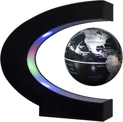 #ad Floating Globe with LED Lights C Shape Magnetic Levitation Floating Globe World $40.99