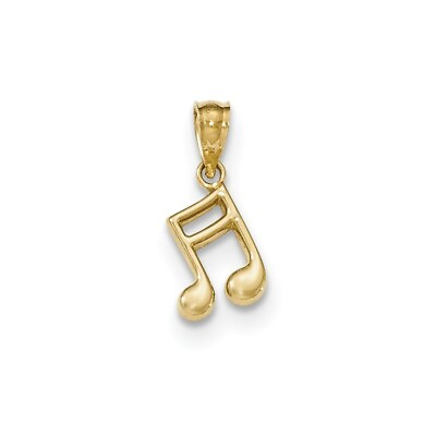 #ad Real 14kt Yellow Gold Gold Polished Music Note Pendant $57.33