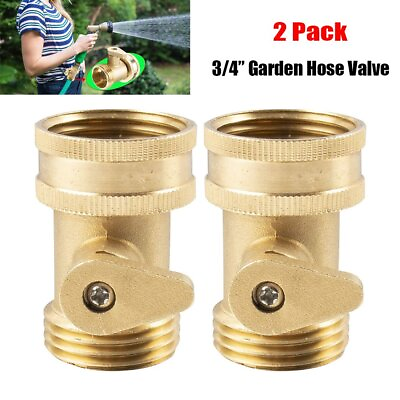 #ad 3 4quot; Garden Hose Shut Off Valve Water Pipe Faucet Connector Solid Brass 2 Pack $9.45