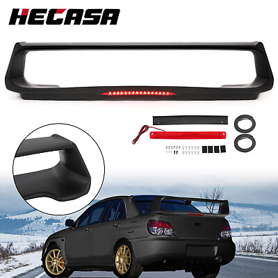 #ad HECASA Trunk Spoiler Wing Matte W Brake Light For Subaru Impreza WRX 4 Dr 02 07 $157.99