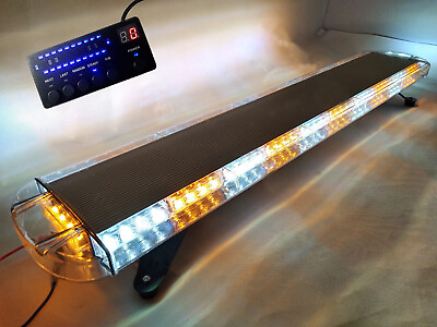 55quot; 104W LED white Amber Strobe Light Bar Emergency Beacon Hazard Warning Flash $279.00