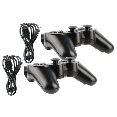 #ad 2x Black Wireless Bluetooth Video Game Controller Pad For Sony PS3 Playstation 3 $13.99