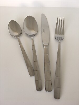 #ad Cambridge Landscape Stainless Filler Set of 4 Fork Knife Spoons $29.95