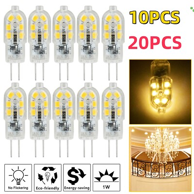 #ad 20PCS G4 20W 2835 SMD Bi pin 12 LED Lamp Light Bulb DC 12V 6000K White Warm US $14.99