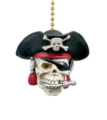 #ad Ships Captain Pirate Skull Matey Ceiling Fan Light Pull $12.99