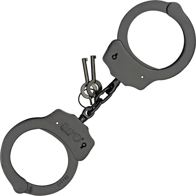 #ad Fury Tactical Handcuffs Chain Black Finish Steel Locking 15912 $19.95