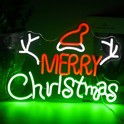 #ad Merry Christmas Neon Sign Neon Lights Led Neon Wall Light Acrylic Board Neon Sig $62.99