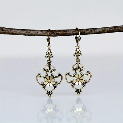 #ad Retro Boho Women Hollow Flower Design Dangle Earrings Alloy Jewelry Holiday Gift $9.98