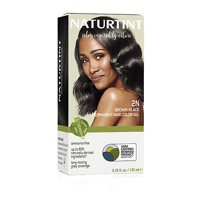 #ad Naturtint Permanent Hair Color 2N Brown Black 5.75 Oz Pack of 1 $14.99
