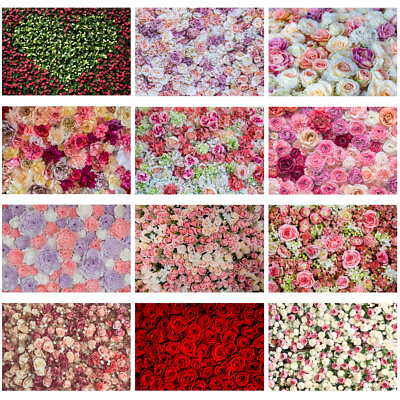 #ad Photographic Backdrops Pink Red Rose Floral Wall Background Party Photo Decor $19.54