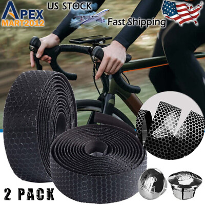 #ad 2pcs Bike Handlebar Tape Road Bicycle Cycling Non slip Handle Wrap Outdoor Sport $9.49