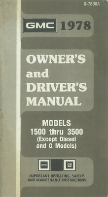 #ad 1978 GMC Light Duty Truck Gas ONLY Owners Manual User Guide Operator Book $31.49