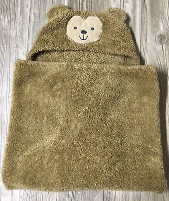#ad Carter#x27;s Just One You Brown Fuzzy Teddy Bear Hooded Baby Blanket Soft EUC N1 $28.00