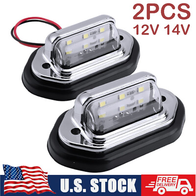 #ad 2X Universal LED License Plate Tag Light Lamp White For SUV Truck Trailer Van RV $8.98