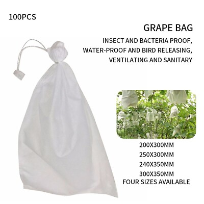 #ad 100Pcs Fruit Vegetable Grape Protection Bags Grapes Against ct Pouch Bag $26.69