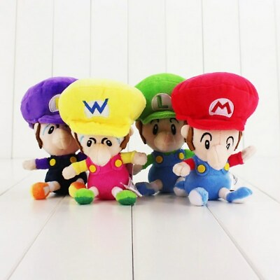 #ad Cute Super Mario Bros Mario Luigi Wario Waluigi Baby 5” 13CM Plush Doll $34.50