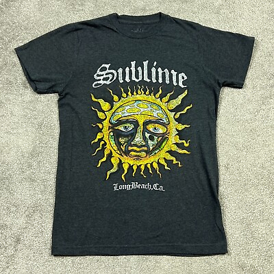 #ad Sublime Shirt Mens Small Gray Short Sleeve LBC Sun Ska Reggae Punk Band Concert $12.99