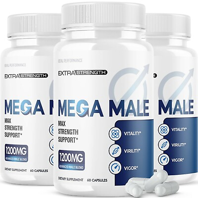 #ad Mega Male Supplement Pills 3 Pack 180 Capsules $77.95