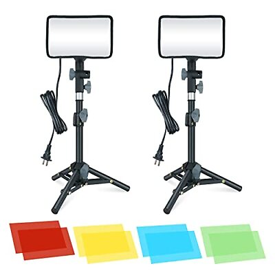 #ad 2 Pack LED Video Light Photography Lighting Kit with Tripod amp; Colored Filters $31.83