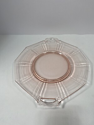 #ad Depression Glass Vintage Pink Octagon Serving Plate $11.59