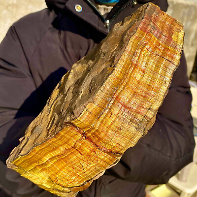 #ad 5.73LB Large Golden Tiger#x27;S Eye Rock Quartz Crystal Mineral Specimen Metaphysics $219.00