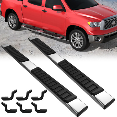 #ad 6quot; Running Board Bar Step Side For 2007 2021 Toyota Tundra Crew Max Left amp; Right $142.96