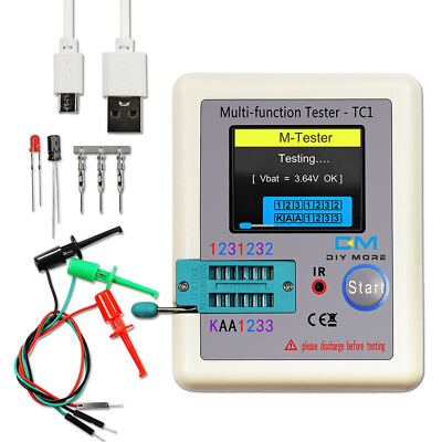 #ad LCR TC1 Transistor Tester TFT Diode Capacitance Meter for LCR ESR NPN PNP MOSFET $17.29