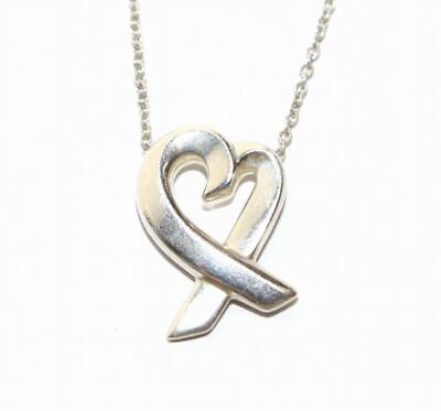 #ad Tiffany amp; Co. Paloma Picasso 925 Silver Loving Heart Necklace Pendant $258.33