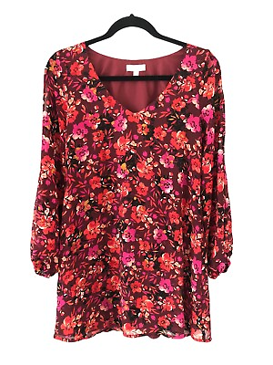 #ad Candies Floral Print Chic BOHO Cottagecore Cut Out Sheer Sleeves Dress Size XS $8.00