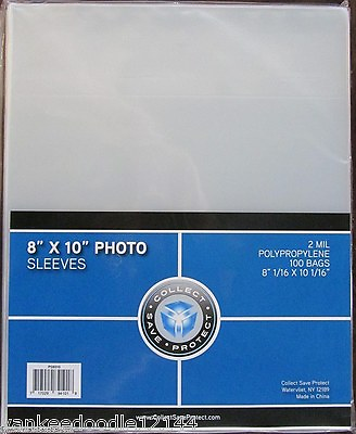 #ad 1000 CSP 8X10 Photo Soft Poly Sleeves 8x10 Acid Free Archival Safe print holder $48.00