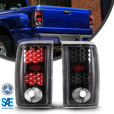 #ad Tail Light For 2001 2005 Ford Ranger LED Glossy Black Clear Lens Rear Lamps New $75.99