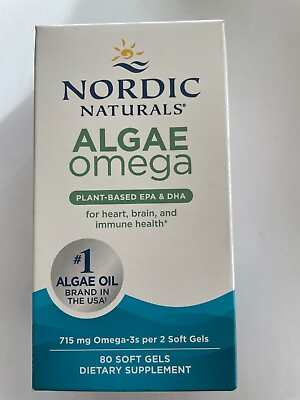 #ad Nordic Naturals Algae Omega EPA amp; DHA 715mg 80 Soft Gels NEW FREE SHIP 11 25 $23.99