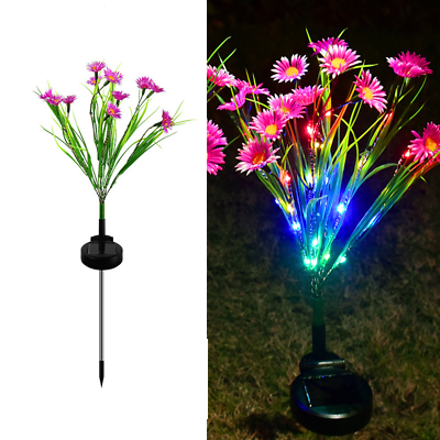 #ad Solar Garden Lights LED Flower Stake Lamp Outdoor Yard Waterproof Patio Decor $27.89