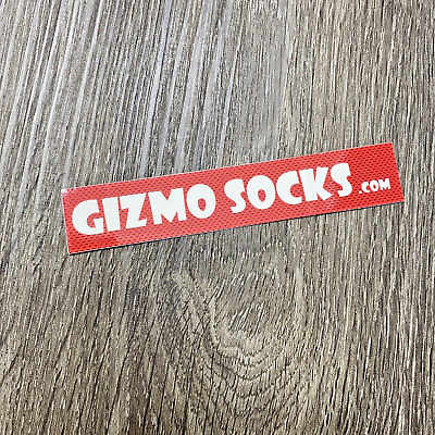 #ad Gizmo Socks Sticker Red White Rectangle Size 5 x 1 inch $7.48