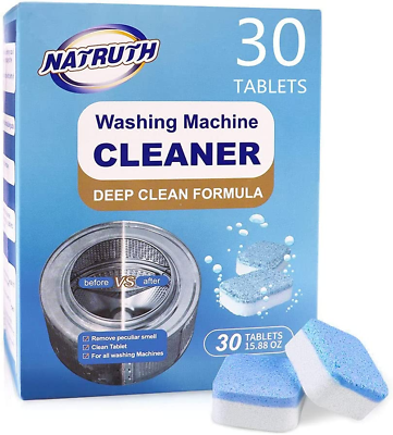 #ad NATRUTH Washing Machine Cleaner Descaler 30 Pack Deep Cleaning Washer cleaner Ta $16.95