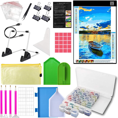 #ad Diamond Painting Kits 5D Painting Tools LED Light W DOTZ Accessories Supplies $42.99