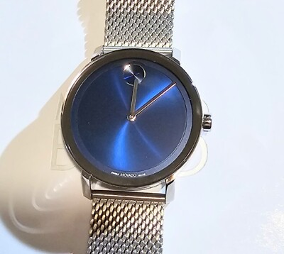 #ad Movado Bold Evolution Watch With 40mm NavyBlue Face amp; Silver MeshBracelet $285.00