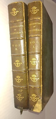 #ad RARE Confessions Of Rousseau 1902 PRIVATELY PRINTED 2 Volume Set In English $197.00