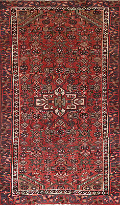 #ad Vintage Geometric Red Hamedan Accent Rug 3x6 Wool Hand knotted Traditional Rug $766.45