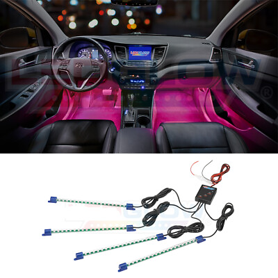 #ad LEDGLOW 4pc PINK LED CAR TRUCK INTERIOR UNDERDASH LIGHTS ACCENT NEON KIT $19.99