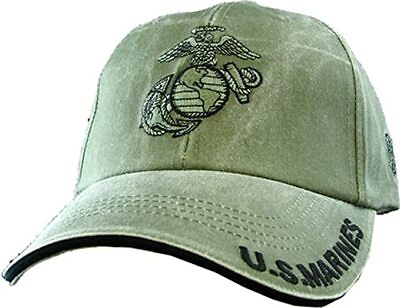 #ad NEW U.S. Marine Corps USMC Insignia Baseball cap hat. OD Green. 5640 $21.99