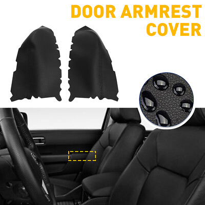 #ad Fits 2009 2015 Pilot Honda Leather Front Door Armrest Panels Cover 2pcs Black $14.24