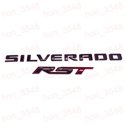 #ad Fits 2019 2024 Silverado Rear Emblem Gloss Black Red RST Letter Badge $27.99