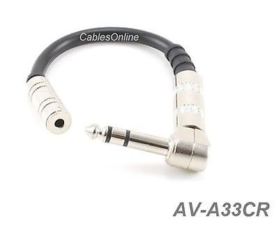 #ad 4in 3.5mm Stereo Female to 1 4quot; Stereo Right Angle Plug Audio Adapter Av A33CR $12.99