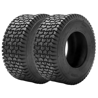 #ad Set 2 15x6.00 6 Lawn Mower Tires 15x6x6 4Ply Heavy Duty Garden Tractor Tubeless $53.00