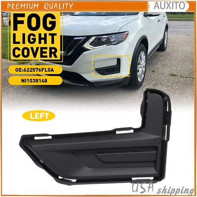#ad For Nissan Rogue Light Fog Cover 2017 2020 Driver Grille Bezel Bumper Cover USA $29.99