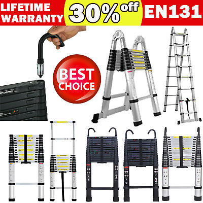 #ad Portable Folding Multi Purpose Telescopic Extension Ladder Aluminum Heavy Duty $99.57