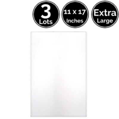 #ad 3 Lots 11 x 17 INCH Extra Large Size Rigid Plastic Protector Sleeve For Poster $12.95