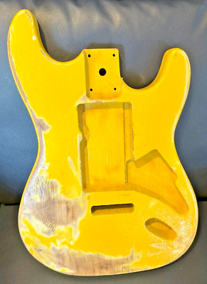 #ad Relic#x27;d ST Electric Guitar Body Vintage DIY Yellow $99.00