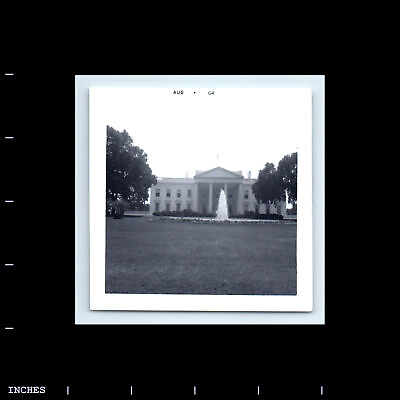 #ad Vintage Square Photo WHITE HOUSE LAWN WASHINGTON DC 1964 $3.40